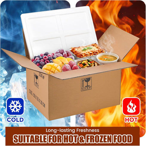 ForraFun 2 Pack 19.3 13.4 10.2 inches, 16.5 10.6 7.9 inches Frozen Packing Insulated Carton with Foam Shipper x x x x