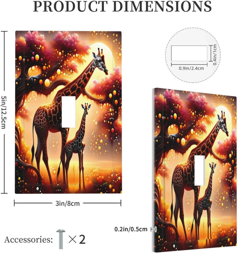 Sturin 1 3X5 Beautiful Giraffe Wall Plate Light Switch Cover Gang Single Toggle Toggle Switch Art Plates