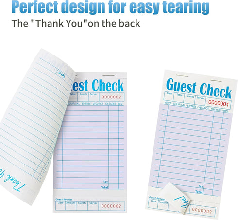 20 Pack of Purple Guest Check Books for Servers - Essential Note Pads for Restaurants