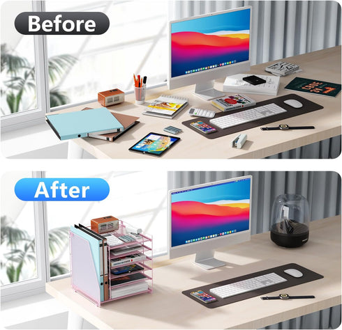 gianotter Desk Organizers and Accessories - 6-Tier Paper Organizer with Magazine Rack, File Organizer for Desk, Office