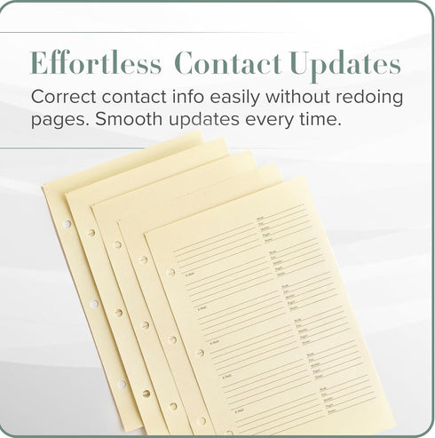 Gallery Leather Address Book Correction Labels, Self-Adhesive, 5 Sheets, 30 Stickers for Easy Contact Updates