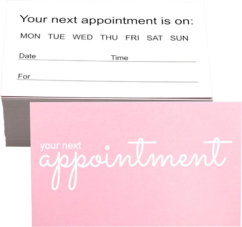 RXBC2011 Appointment Reminder Cards Pack of 100, Pink