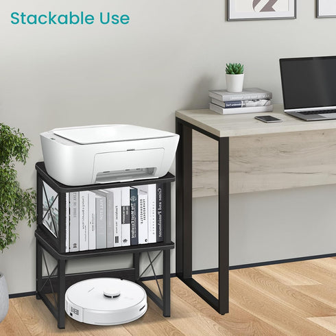 ELITEROO Desktop Printer Stand With Storage, Table Stand Small Desk Shelves Organizer for Home/Office, Multi-Purpose