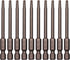 10Pcs Magnetic Torx Head Screw Driver Bits, 75mm/3inch Long, 1/4inch Hex Shank Security Tamper Proof (T15)