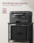 VASAGLE File Cabinet, 3 Drawers, Printer Stand, Cube Storage Shelf for A4, Letter-Size Files, Ebony Black & Ink Black