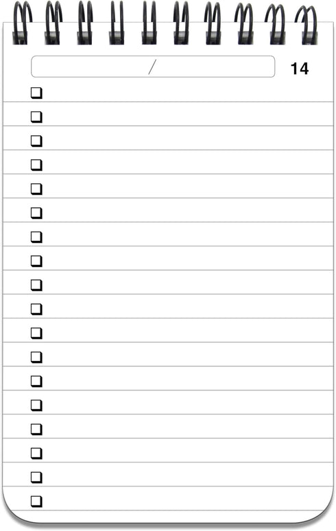 BookFactory To Do List Notebook/Journal, 120 Pages, 3.5 x 5.25, Durable Translucent Cover, Wire-O Bound