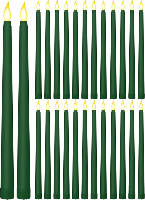 Treela 24 Pcs Flameless Taper Candles Battery Operated Bulk Fake Candles Light