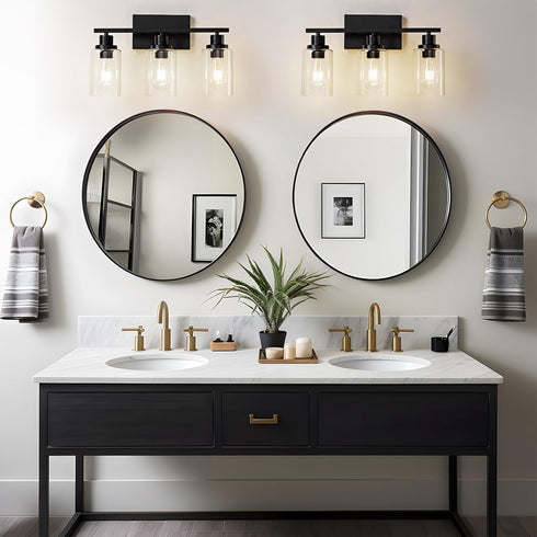 3 E26 Light Bathroom Light Fixtures Black Vanity Light Over Mirror Modern Farmhouse Wall Lighting Sconces Rustic