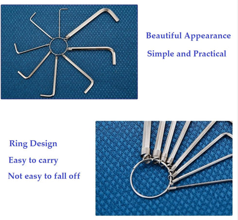 Allen Wrench Hex Key Set - 10 Wrenches, Sizes 1.5-6mm, Pure Steel, Industrial Grade