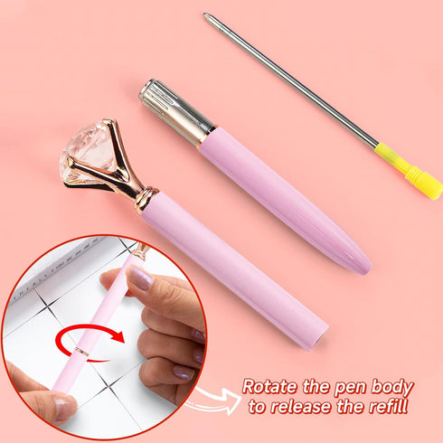 Pink Pens for Women, 6 Pcs Cute Ballpoint Pens Bulk, 1.0mm Medium Point Black Ink, Office School Supplies Gifts for