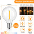 Mlambert G40 LED Replacement Light Bulbs for String Lights, Dimmable E12 Base, 1W Equal to 5W, Warm White 2700K, 25 Pack