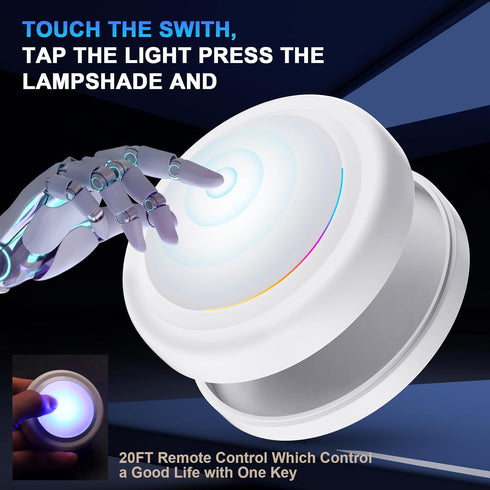 AnyEnjoy Remote,13 Dimmable 2 Function(6 Pack) Puck Lights with Colors Changeable LED Puck lightings Battery Powered