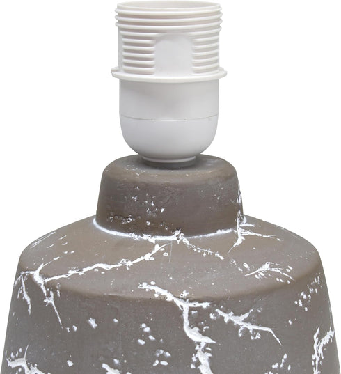 LT1171-TAU 13.78" Simple Designs Chic Glow Marble Inspired Ceramic Table Lamp with Fabric Shade, for Bedroom, Office