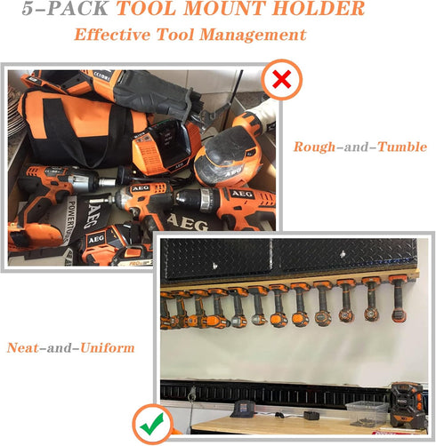 5 Packs Tools Drill Mount Holder for RIDGID 18V Li-ion Drill, Includes 20 Screws (No Tool)