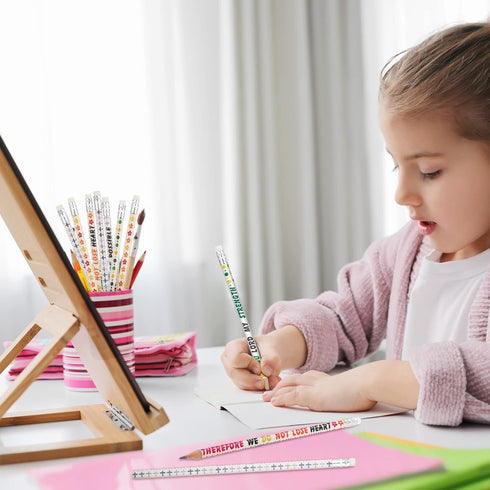 Sinmoe 100 Pcs Bible Verse Pencils, Colorful Religious Christian Motivational Gifts for Kids