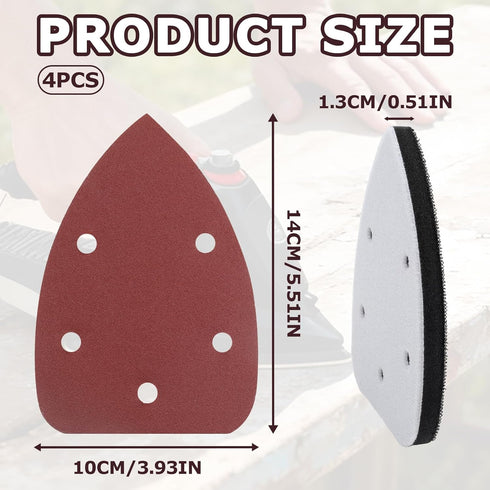 LUSTRIB 4 Set, 2 5 2 150 140mm*100mm PCS Mouse Detail Sanding Interface Pad and Sandpaper pcs Holes Foam Interface