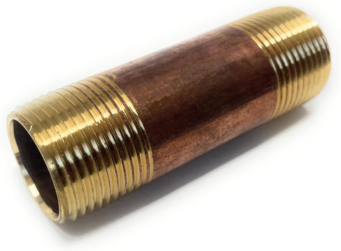 Metal Magery Brass Long Nipple, 3/4" X 3/4", 3" Length, Male NPT Pipe Fitting