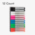 Set 12 U Brands Bold Tip Liquid Glass Whiteboard Markers with Eraser for Glass Boards, Dry Erase Boards, and Chalk
