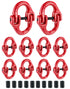 QWORK 10 Pcs Red Painted G80 Alloy Steel Connecting Link, 3/8", 7100 lbs Working Load Limit