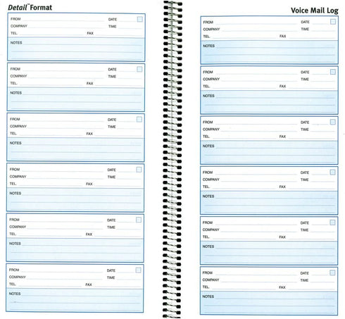 Rediform Detail Wirebound Voice Mail Log Book, One-Part, 5 x 1.63, 600 Forms Total