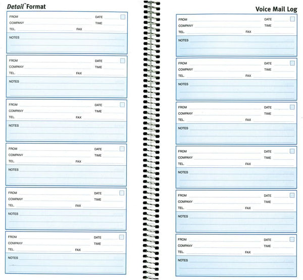 Rediform Detail Wirebound Voice Mail Log Book, One-Part, 5 x 1.63, 600 Forms Total