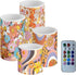 Hippie Daisy Flowers 4 Pcs Flameless LED Candles with Remote Timer Control,