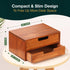 Double Drawer Desktop Storage Organizer, Modern Wood Design 2-Drawer Stackable Unit, Mahogany Wood