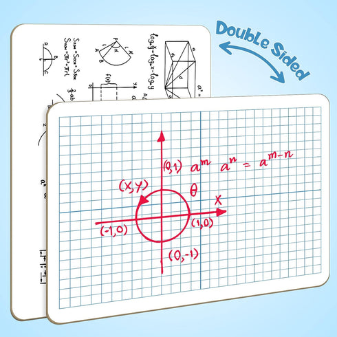 XY Axis Graph Dry Erase Board, 9" x 12" Double-Sided Coordinate Grid Whiteboard, Math Manipulatives for Students, Classroom and Home, Small Dry Erase White Board by WEIZHEN