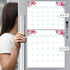 Dry Erase Monthly Calendar Planner Sticker Decal - Removable & Reusable with Magnetic Fine-Tip Marker (9 x 12 inches,