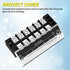 Joinfworld 35A Terminal Block, 6 Position Screw Terminal Strip with Cover & Pre-Insulated Terminal Jumper Block