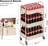 Osivaex 3 Beige Tier Rolling Cart Metal on Wheels, Three Tiered Storage Organizer Utility Trolley with Wheels for Art