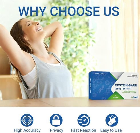 BLENSTCS at-Home Epstein-Barr (EBV) Test Kit Finger-Prick Sample, No Lab Visit Needed Detects IgG Response to VCA