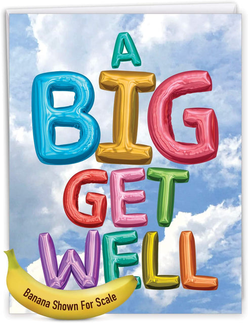 Jumbo Get Well Greeting Card by NobleWorks (8.5 x 11 Inch) - Beautiful Feel Better Soon Group Notecard J5651HGWG