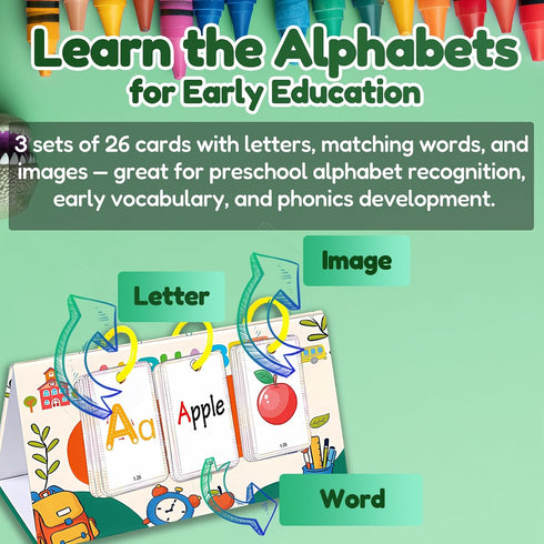 Set 3-10 Calendar for Kids Alphabet Learning Pocket Chart, Phonics CVC Word Games, Addition and Subtraction Flash