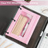 SKYDUE Pencil Pouch for 3 Ring Binder, Clear Window Pencil Case with Smooth Zipper for Girls Boys, Pink & Purple