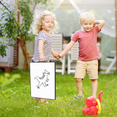 Small Dry Erase Whiteboard for Wall, 16" x 12" Portable Aluminum Frame Magnetic Surface with Handle, 2 Markers for Home