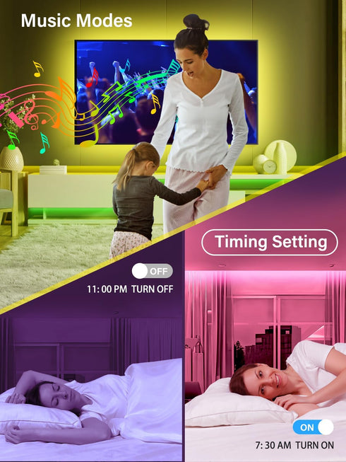NBBUFF 32-80 Inch, 20ft Led Lights for TV for TV Led Backlight, RGB Led Strip Lights Music Sync Color Changing, USB