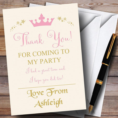 The Card Zoo Pink Crown Princess Party Thank You Cards