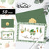 50 Pack 4 6 Inch Whaline Baby Shower Thank You Cards Boxed Green Plaid Vegetable Greeting Cards with Envelopes Stickers