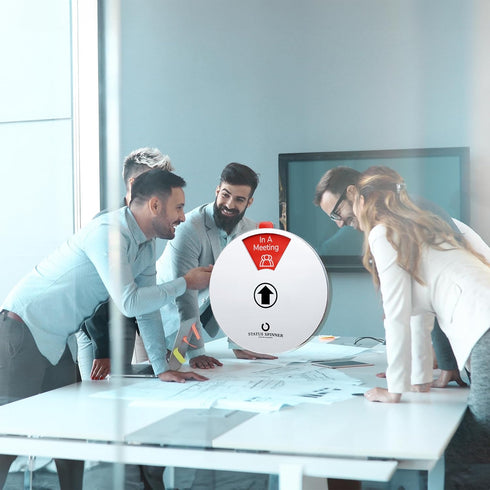 STATUS SPINNER Out of Office Wheel Sign for Door, Large 6 Options Office Status Sign, Out to Lunch