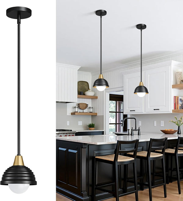 Industrial Kitchen Pendant Light Fixtures: 6 Inch Metal Modern Chandelier - Adjustable