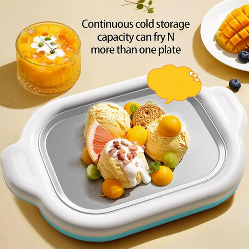 Ywmsfl Multifunctional Rolled Ice Cream Maker Cold Sweet Fried Ice Pan Household Freeze Yogurt Maker for Homemade Fast