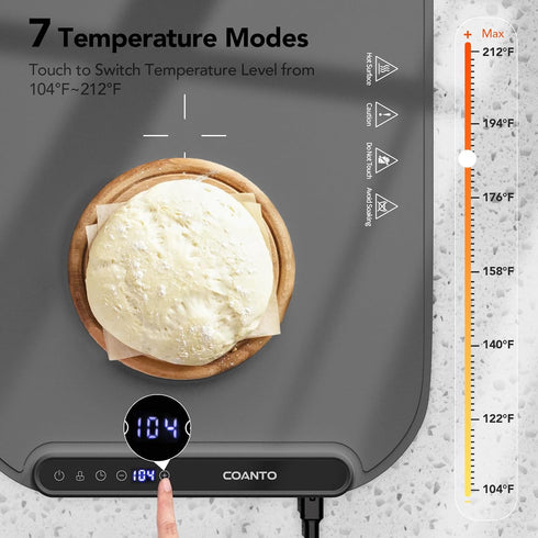 7 Settings, 17.91"x12.8", Food Warming Mat, Food Warmers for Parties Buffet, Silicone Heating Mat with Temperature