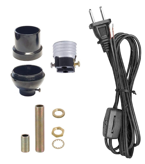 B&P Lamp Keyless Table Lamp Wiring Kit with Plastic Socket and Rotary
