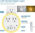 4 2 6-Color LED Night Lights Plug into Wall, Plug in Night Light with USB Ports and Outlets, Smart Dusk to Dawn Sensor