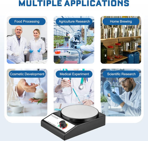 Magnetic Stirrer Magnetic Stir Plate, 3000RPM Lab Stirrers with Stir Bar, Max Stirring Capacity 3000mL