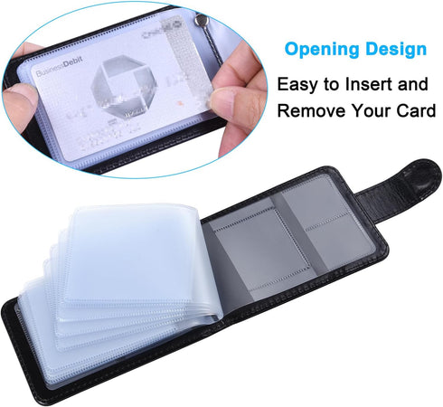 Wisdompro Credit Card Holder, Slim Leather RFID Blocking Wallet, Organizer Case with 20 Card Slot & 6 Small Cells