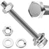 Hex Head Stainless Steel Bolts and Nuts (10 Sets) 5/16-18x2-1/2" with Flat & Lock Washers, 304 Stainless Steel