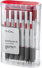 TUL BP3 Ballpoint Pen, Retractable, Medium Point, 1.0 mm, Silver Barrel, Red Ink, Pack of 12
