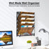 PAG Wall File Organizer, 6-Tier Rustic Hanging Holder for Documents and Magazines, Brown